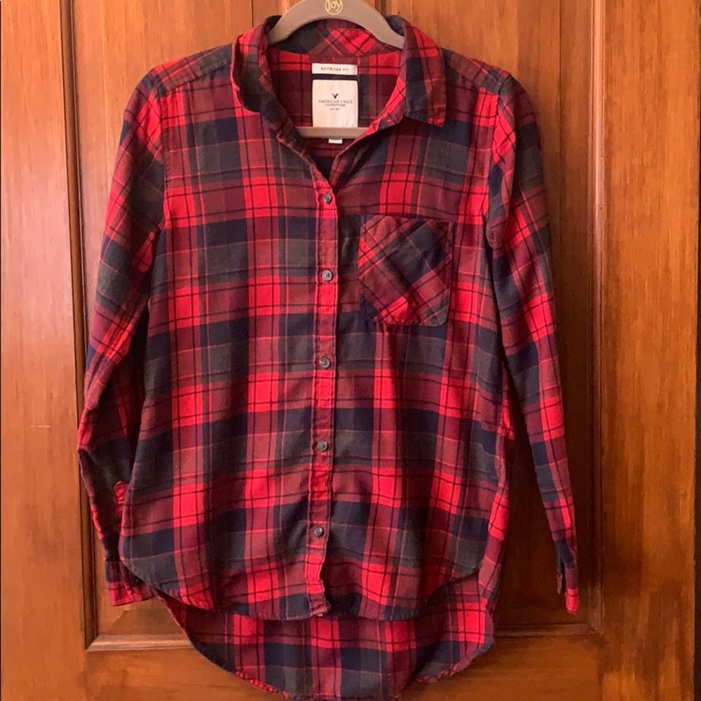 Red Flannal Button Up Shirt